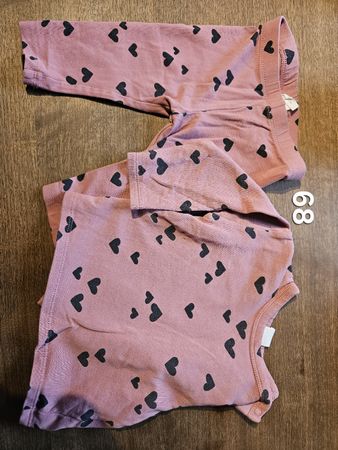 babyset Rosa Herzen Grösse 68