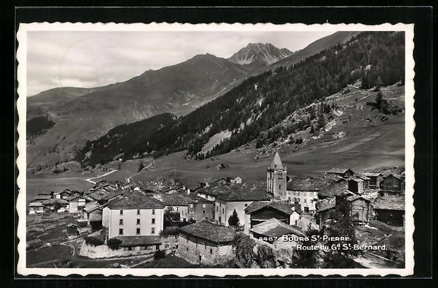 Cartoline postali: Bourg St-Pierre, Route du Gd. St-Bernard – Usato da Berlin venduto da bartko-reher