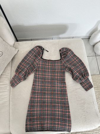 Zara Herbstkleid Karo Puffärmel Gr. S neuwertig