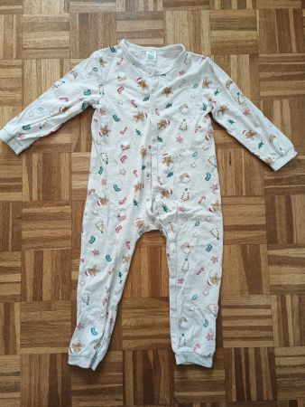 Kinder Overall Pyjama Gr 98/104 Xmas beige, Top Zustand