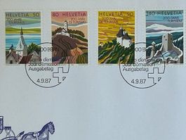 FDC 200 Jahre Tourismus Schweiz: Ausgabetag 1987 ZNr.753-756