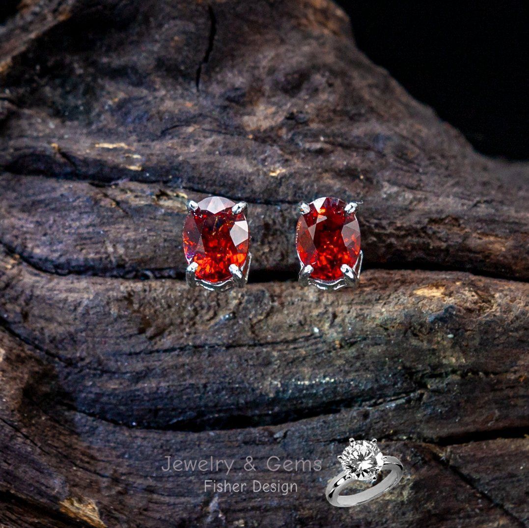 Orecchini pendenti & Orecchini a lobo: Spessartin Granat Ohrstecker 3.6ct. – Nuovo e nell'imballaggio originale da Zürich venduto da GOS08 1