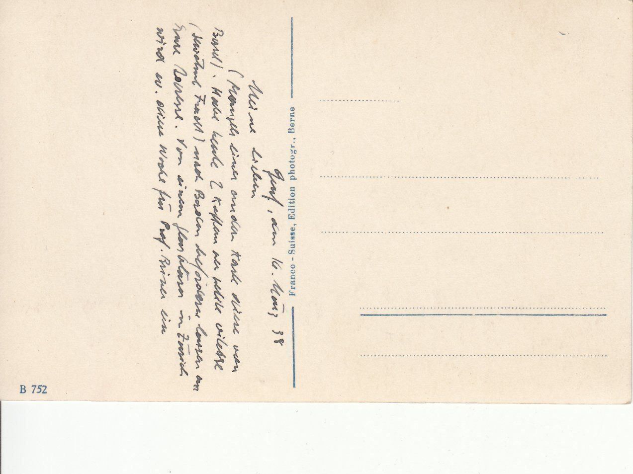 Ansichtskarten: Basel Spalenvorstadt 1938 – Gebraucht aus Bürglen TG von StampGraf 1