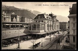 AK Montreux, La Gare et le Caux-Palace