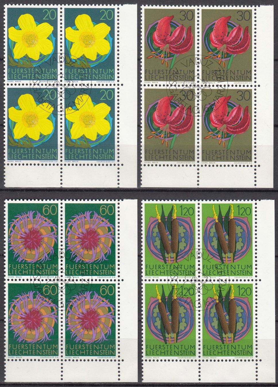 Tutti i francobolli: LBK 493 - 496 im 4er-Block mit ET – Usato da Bürglen TG venduto da StampGraf