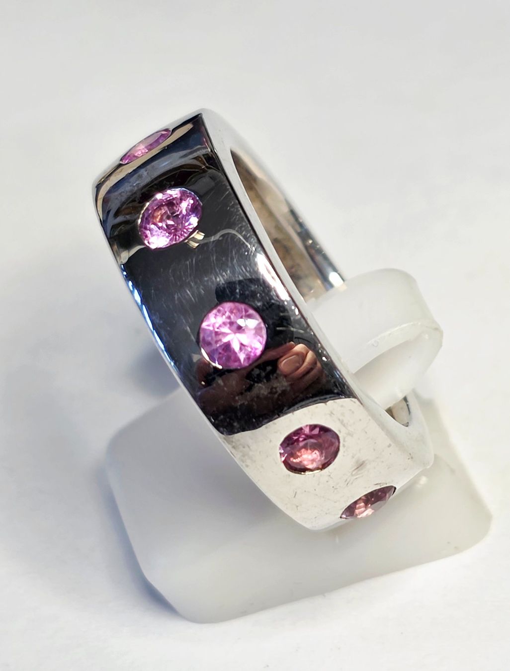 Bagues: Silber Fingerring mit rosa Edelsteinen – Neuf (Voir description) à Zürich par benedikt12 5