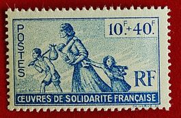 FRANCE OEUVRES DE SOLIDARITE FRANCAISE FORTE SURTAXE 1943**