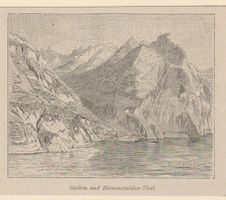 Sisikon  UR + Riemenstalden Tal   : altes Bild (Xylographi?)