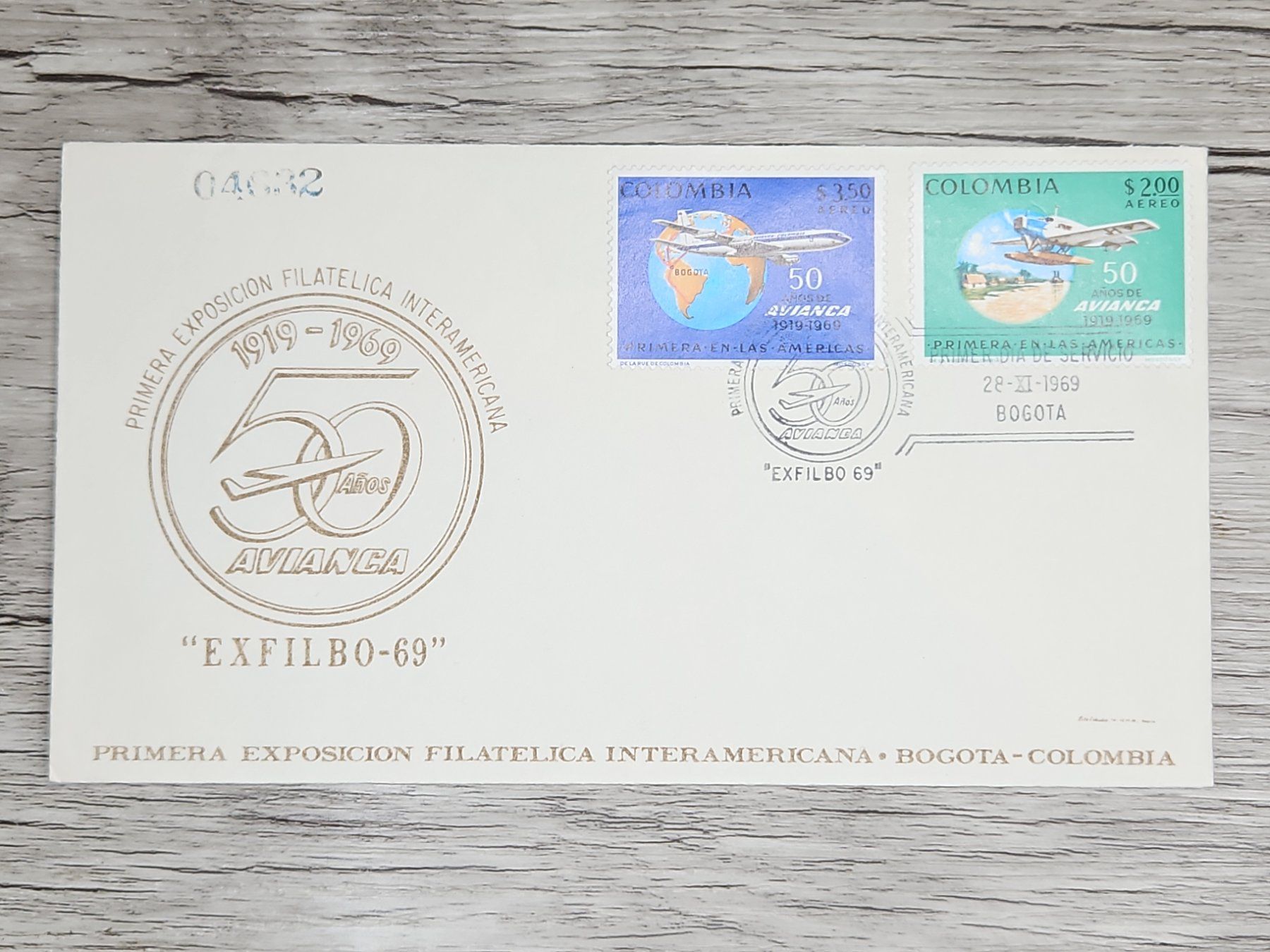 Tutti i francobolli: CL05 Enveloppe + Timbre Colombie 1969 – Usato da Cousset venduto da Patrick_Collections