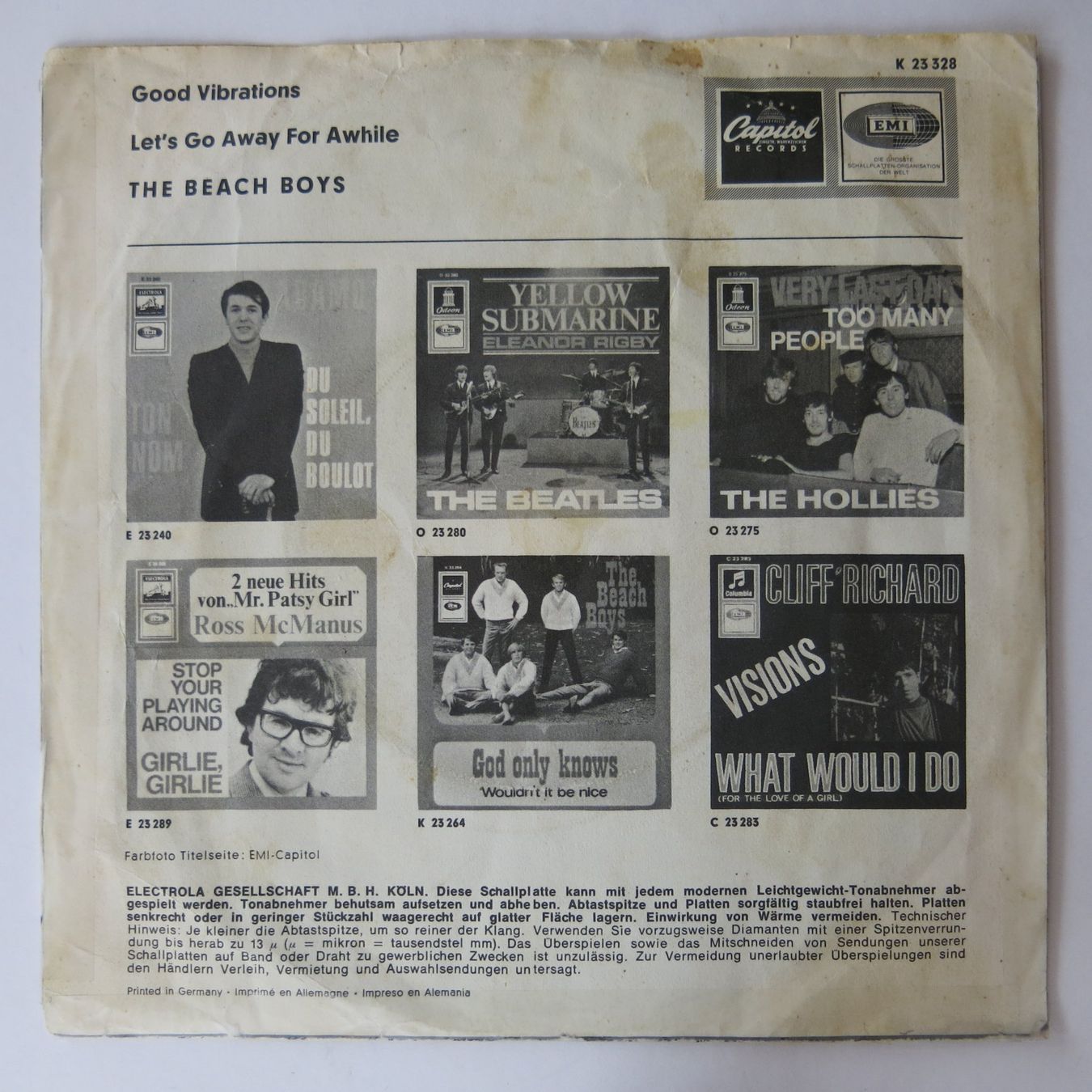 Dischi in vinile: Vinyl-Single 7" The Beach Boys – Usato da Bözen venduto da Keramik22 1