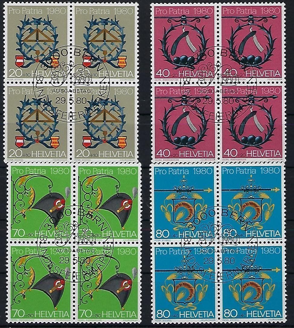 Tutti i francobolli: 1980 Pro Patria Viererblocks    8140 – Usato da Lunden venduto da Animus999