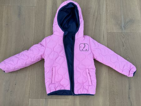 Kinder Jacke Wendbar Pink/Dunkelblau Elefant Grösse 86/92