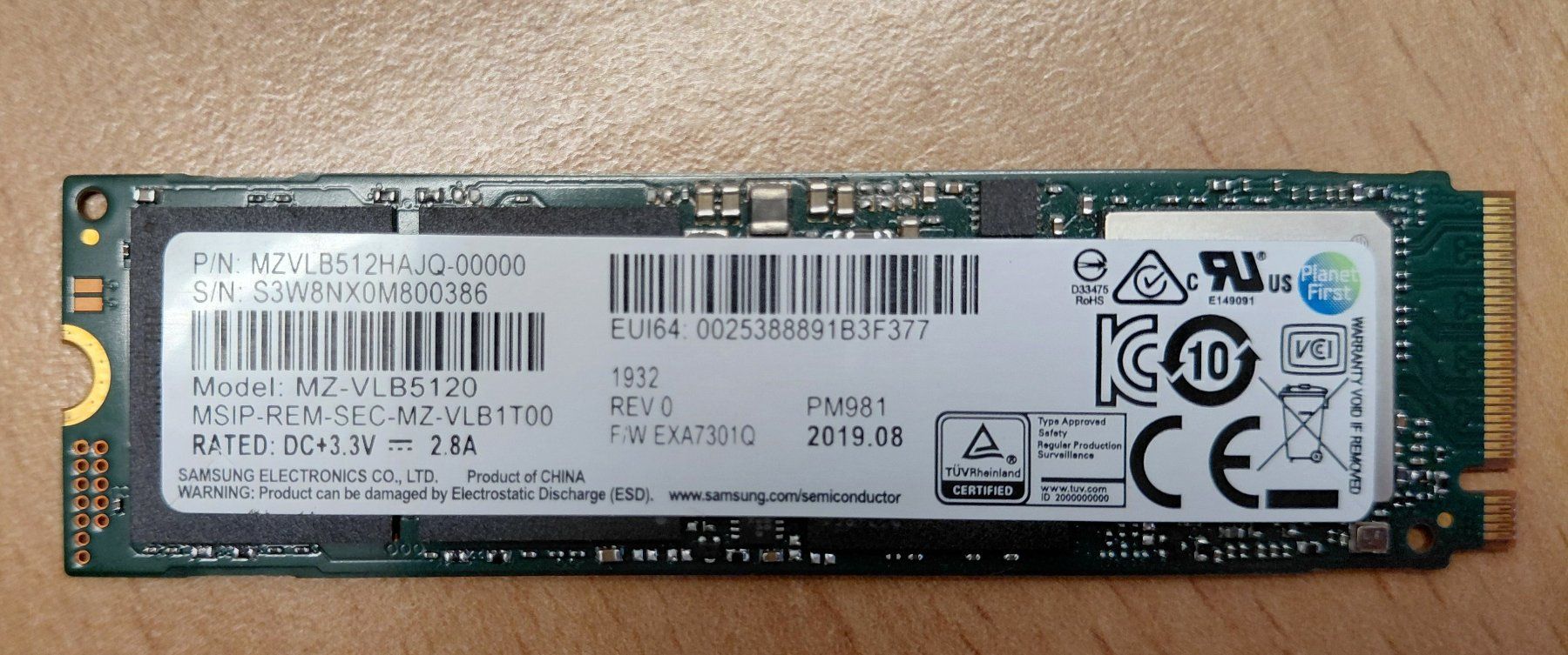 Samsung Dischi rigidi: Samsung SSD NVMe 512 GB – Usato da Willisau venduto da aronet