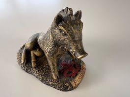 Sanglier "Firenze" décoratif en résine dorée