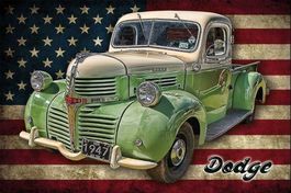 Rusty Blechschild-DODGE OLDTIMER 1947