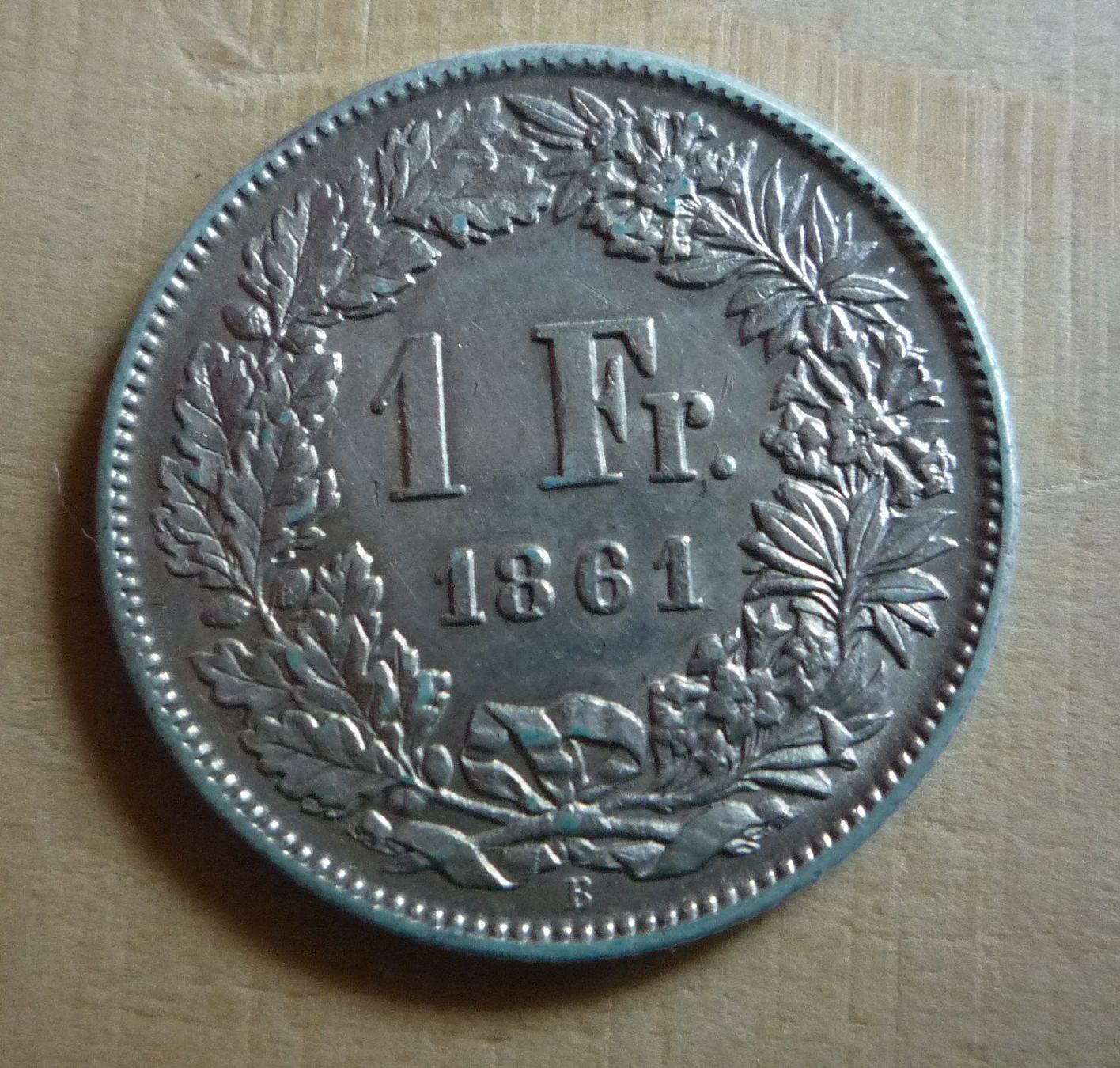 Tutti le monete: 1 Franken 1861, stgl, Kat. CHF 1'200.-- – Usato da Rieden SG venduto da Sammelfreund