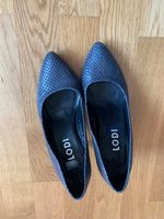 Leather shoes - blue/grey - size 35