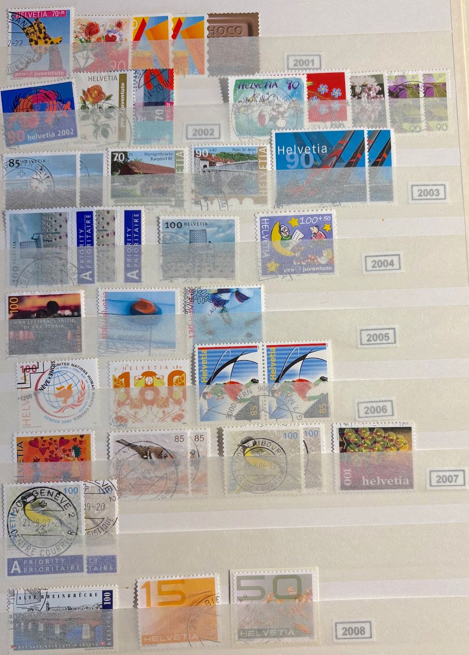 Tutti i francobolli: Timbres suisses 2001 à 2008 – Usato da Lausanne venduto da Cabessa