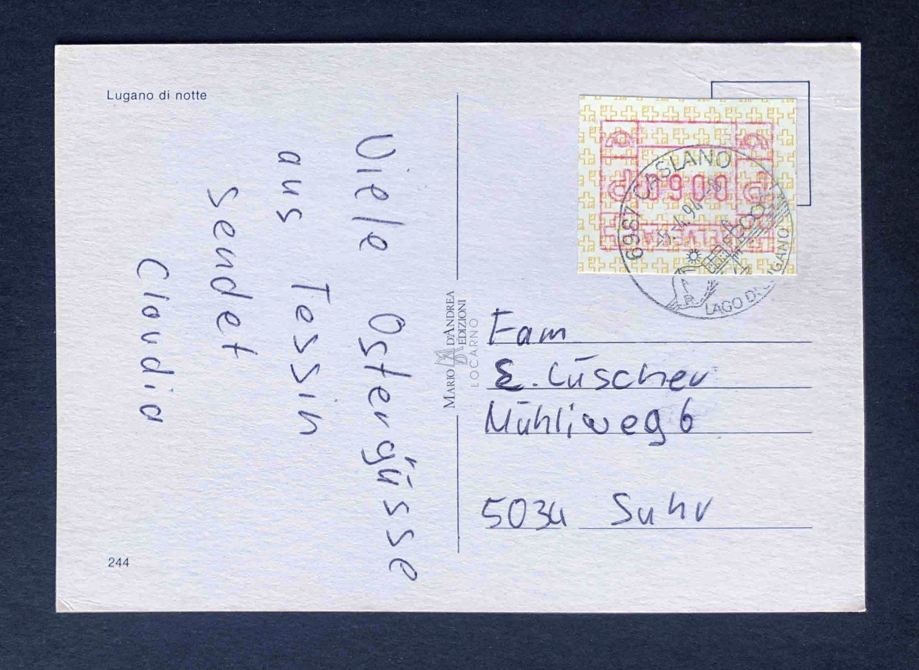 Cartoline postali: AK Lugano di Notte – Usato da Goldau venduto da artelier1 1