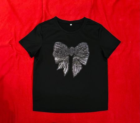 T-Shirt schwarz mit Schleife Gr. M, ungetragen
