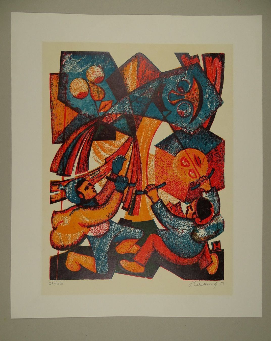 Grafica & Litografie: KINDER BEIM DRACHENSTEIGEN, LITHO – Usato da Grüningen venduto da Kartensammler 1