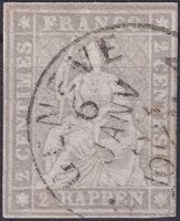 21G (21B4) fehlerfrei von GENEVE: 6.JANV.1863, Kat: 750.-