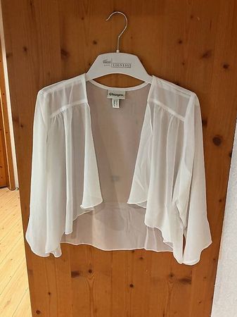 Weisser Bolero aus Chiffon in Grösse 38 - Braut