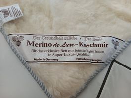 Merino de Luxe Kaschmir Auflage weiss neu. 