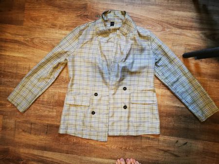 Gestreifter Blazer, hell, Grösse L - Ideal für den Frühling!