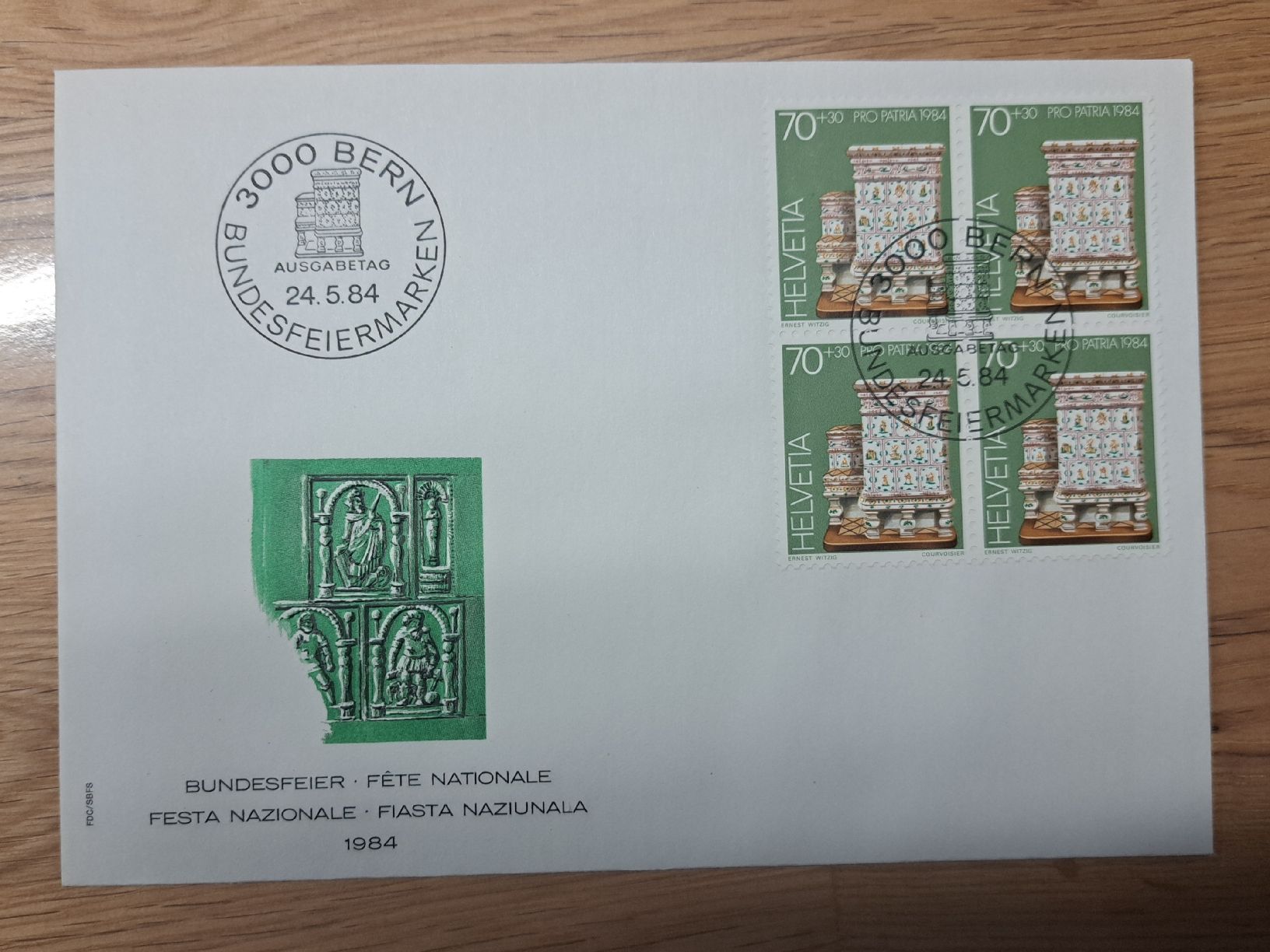 Tutti i francobolli: Briefmarkencouvert Helvetia Bundesfeier 1984 – Nuovo (secondo la descrizione) da Chur venduto da linda-schlitzohr 3