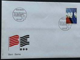 🐾 1991 BERN + Alpen - Silhouette AUSGABETAG 800 Jahrfeier