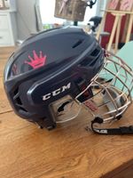 Eishockey Helm CCM SM-15 dunkelblau mit Gitter Guter Zustand