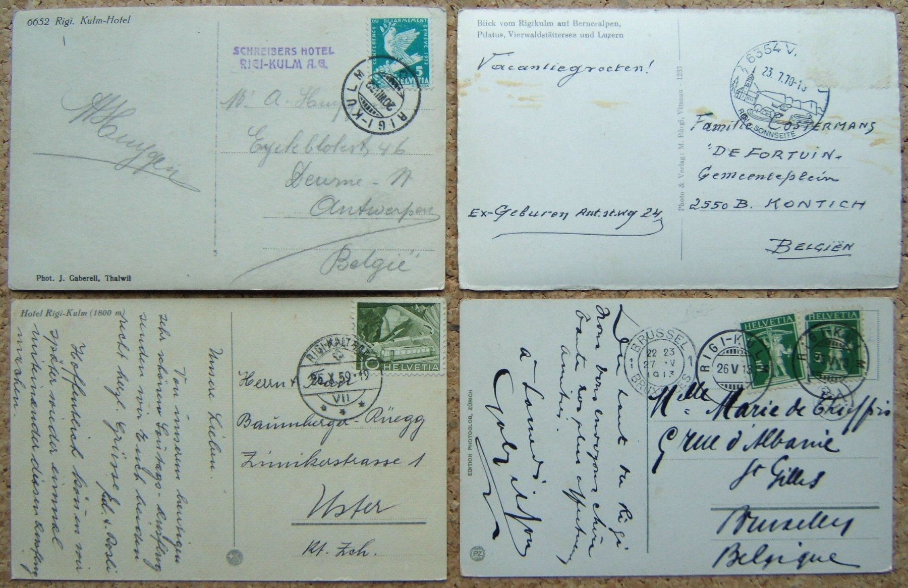 Cartoline postali: 4 AK RIGI-KULM – Usato da Brunnen venduto da Nonne04 1