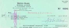 Zeppo Marx 1901-79 Autogramm signiert Check 9x21cm
