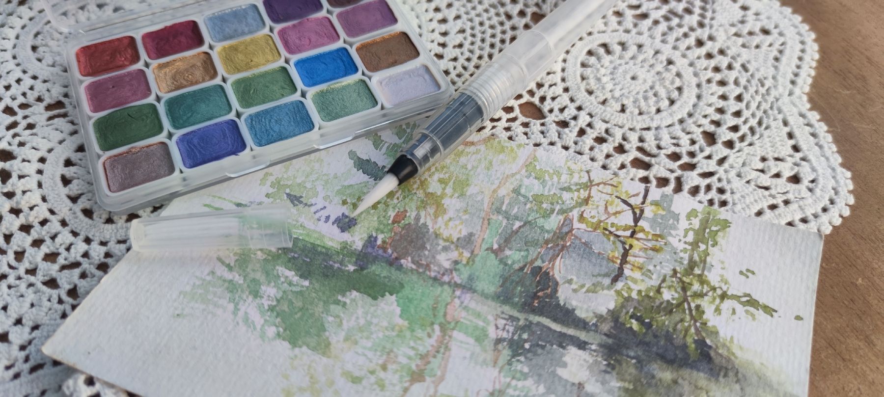 Colori: Aquarellfarben Set mit Pinsel – Nuovo e nell'imballaggio originale da Grünen venduto da Coia