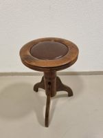 alter Hocker, Klavierstuhl Holz/Leder, höhenverstellbar