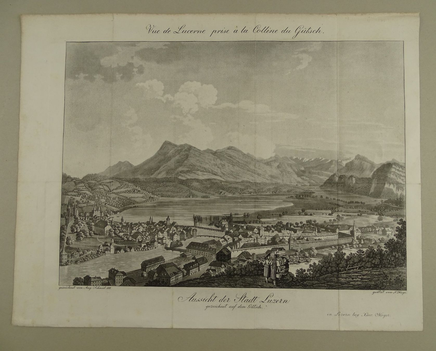 Stiche: LUZERN, AQUATINTA VON HEGI 1811 – Gebraucht aus Grüningen von Kartensammler 1