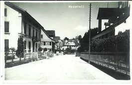 Hauptwil TG  Dorfstrasse ca.1930 alte Stromstangen sehr gut
