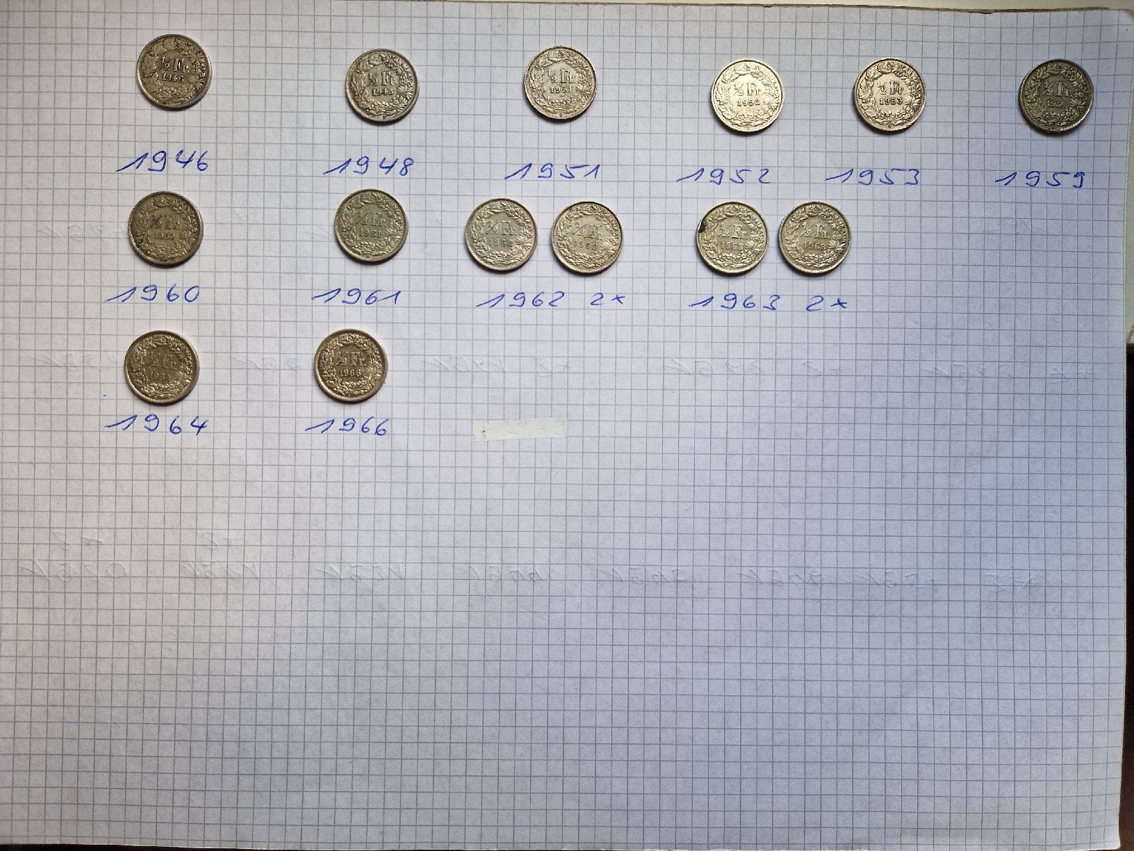Tutti le monete: 0.5 Franken Silber, 1946-1966 – Usato da Alterswil FR venduto da Paseo0
