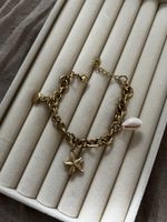 Sommer-Armband mit Muscheln und Seestern-Charm, gold