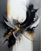 Malen nach Zahlen: Schwarz/Weiss abstrakte Kunst 40x50cm