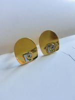 Orecchini Pierre Cardin clip oro logo P