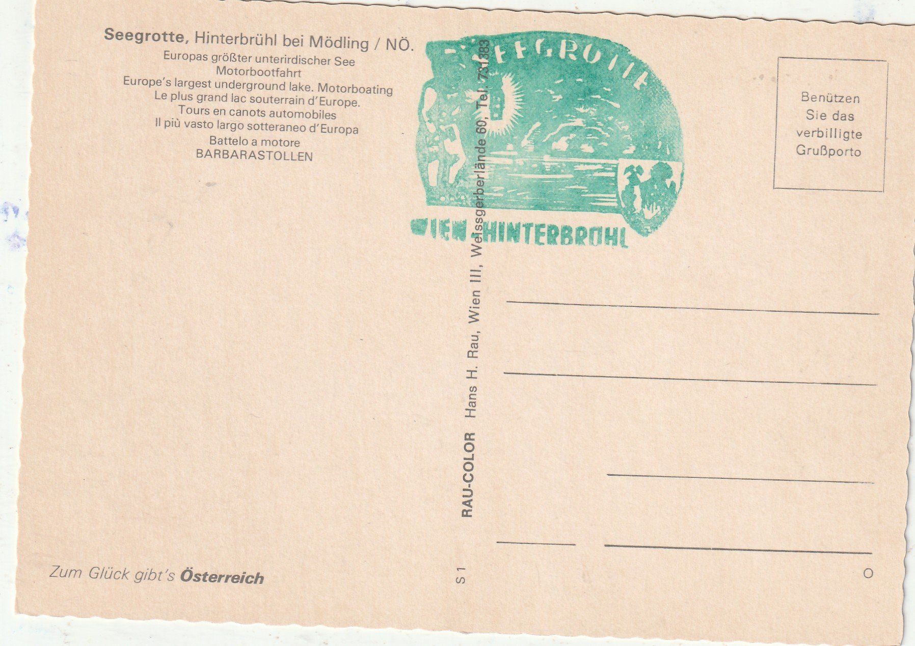 Cartes postales: Seegrotte – D'occasion à Lumbrein par made02 1