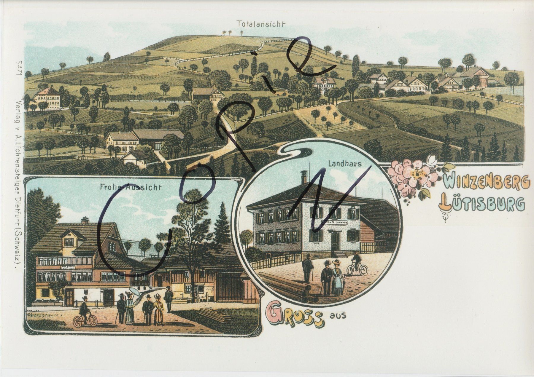 Cartoline postali: Gruss aus Winzenberg Lütisburg – Usato da Fällanden venduto da Blausegelfliege