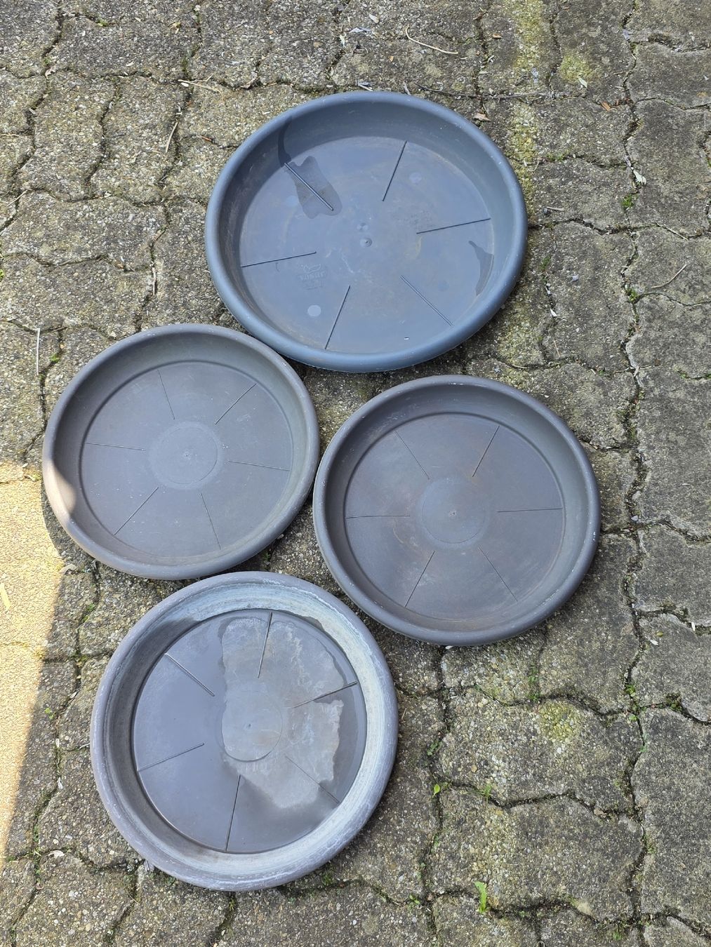 Vasi per fiori: 4 Gray plant pot saucers.  – Usato da Hinwil venduto da Ehretstock8 1
