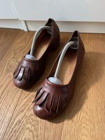 Mocassino, leder, braun, handgefertigt in Italien, Gr. 40