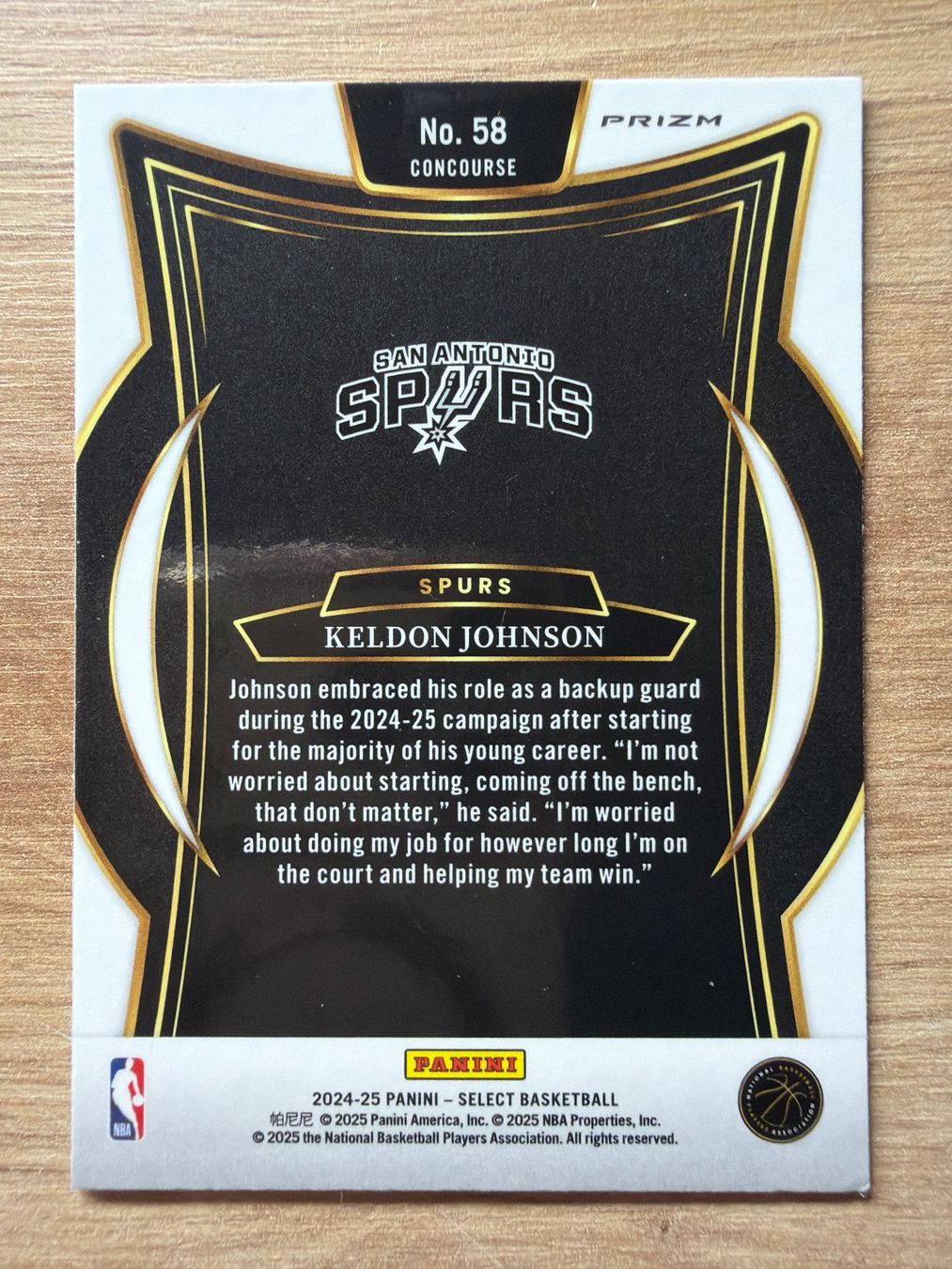 Nba Cartes à collectionner: NBA Keldon Johnson RWB PRIZM Concourse  Select 24/25 – D'occasion à Netstal par Clutch79Cardz 1