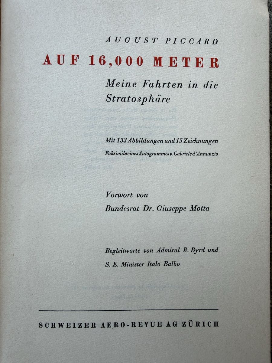 Libri: Buch August Piccard Auf 16000 Meter von 1933   – Usato da Konolfingen venduto da petzipetz 1