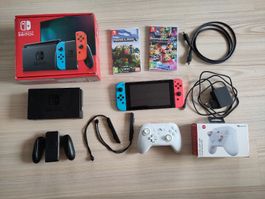 Nintendo Switch Konsole mit 2 Spielen und LED-Controller