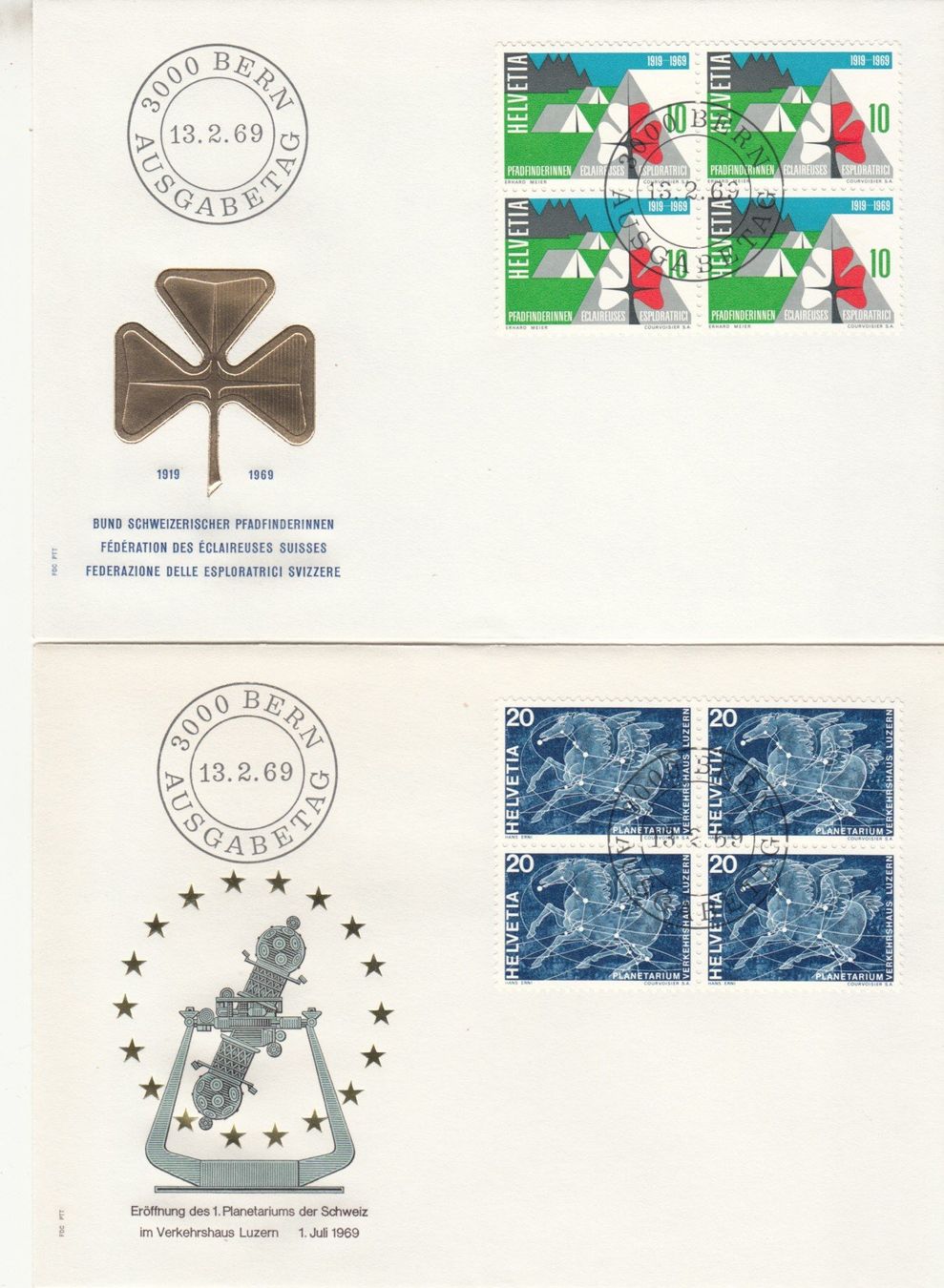 Tutti i francobolli: SBK 461 - 465 im 4er Block FDC – Usato da Bürglen TG venduto da StampGraf 1